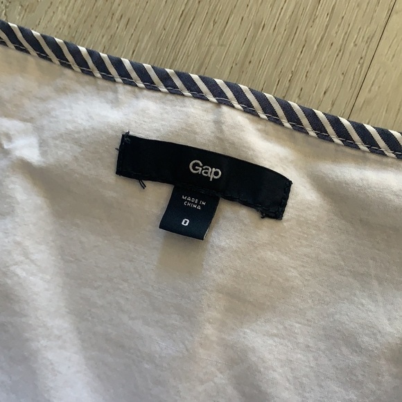 Gap striped Navy Blue white midi cotton size 0 summer beach fit and flare casual - Picture 5 of 9